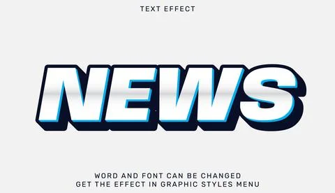 News text effect template in 3d design Stock Illustration