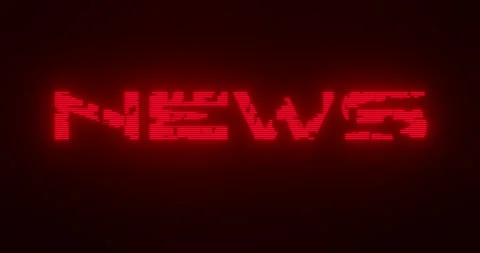 News Text Glitch Effect Animation Stock Footage 252524489