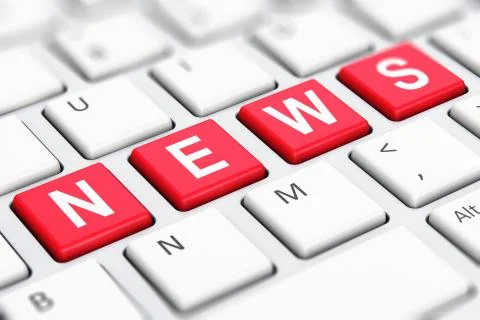 News text word on computer keyboard keys Stock Illustration
