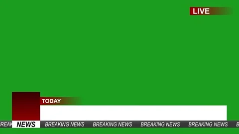 News Ticker Lower Third Live Green Screen Background Stock Footage 318964240