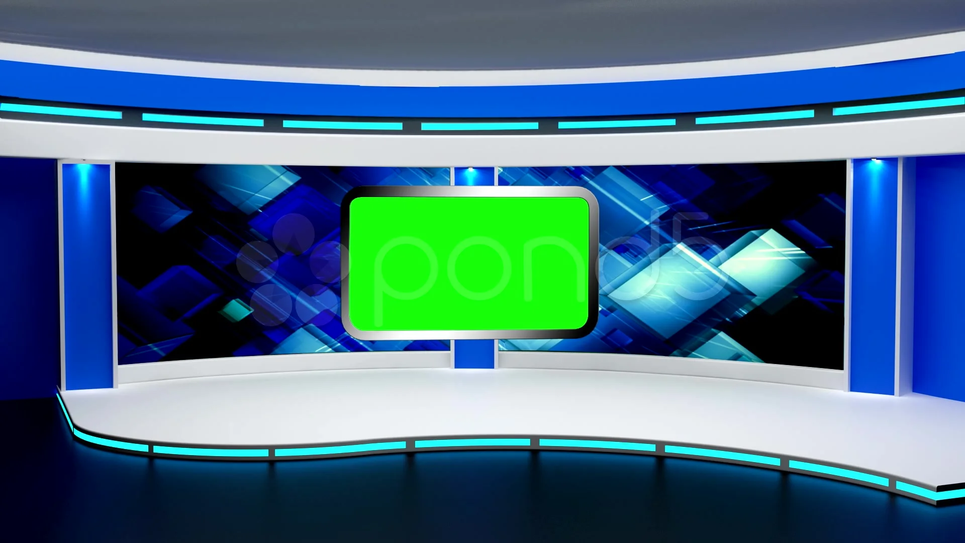 News TV Studio Set 03 - Virtual Green Sc... | Stock Video | Pond5