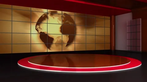 News TV Studio Set 156-Virtual Green Scr... | Stock Video | Pond5