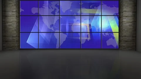 News TV Studio Set 201- Virtual Green Sc... | Stock Video | Pond5