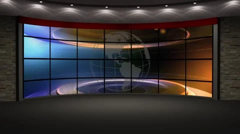 News TV Studio Set 211- Virtual Green Sc... | Stock Video | Pond5