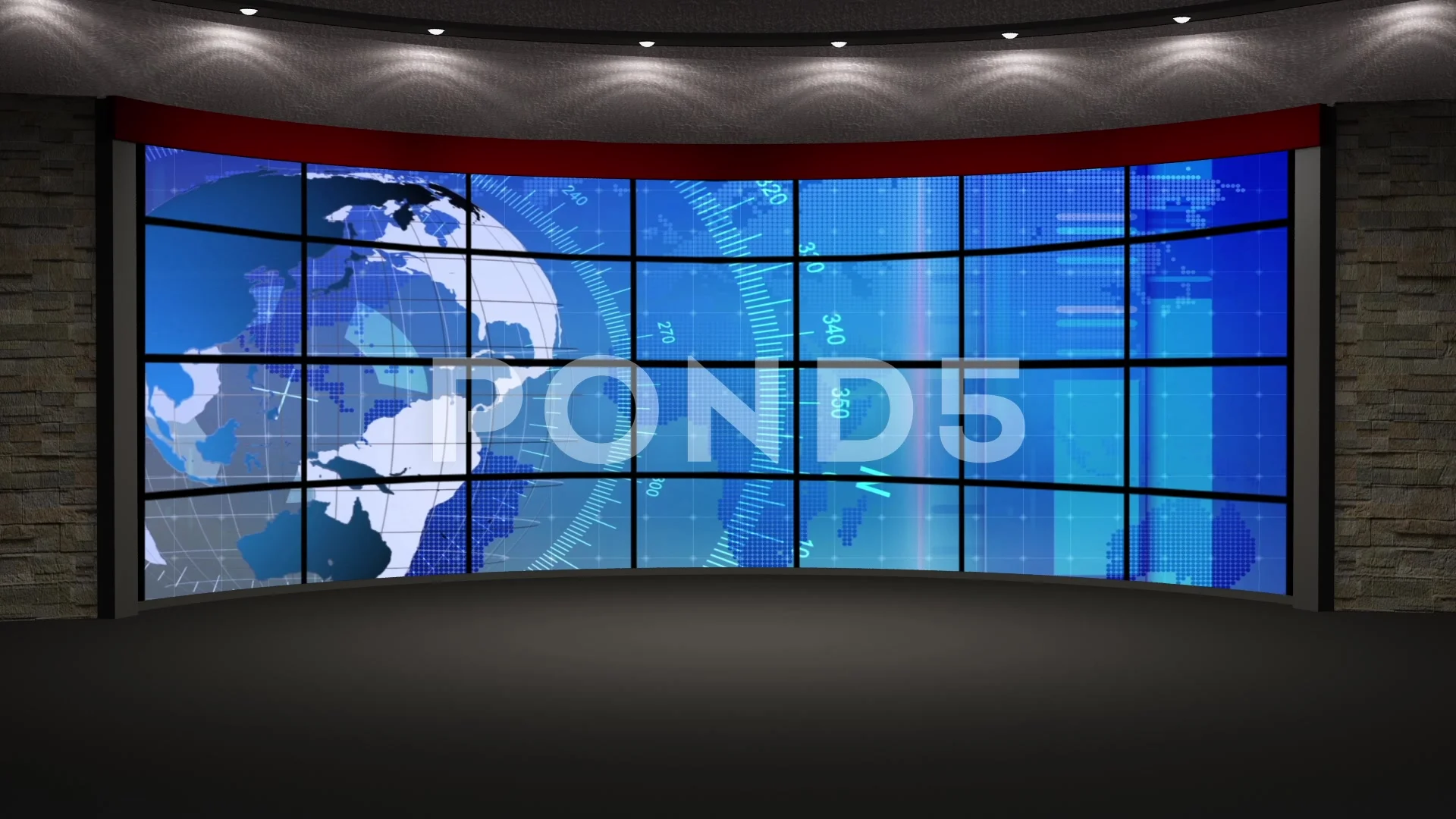 News TV Studio Set 213- Virtual Green Sc... | Stock Video | Pond5