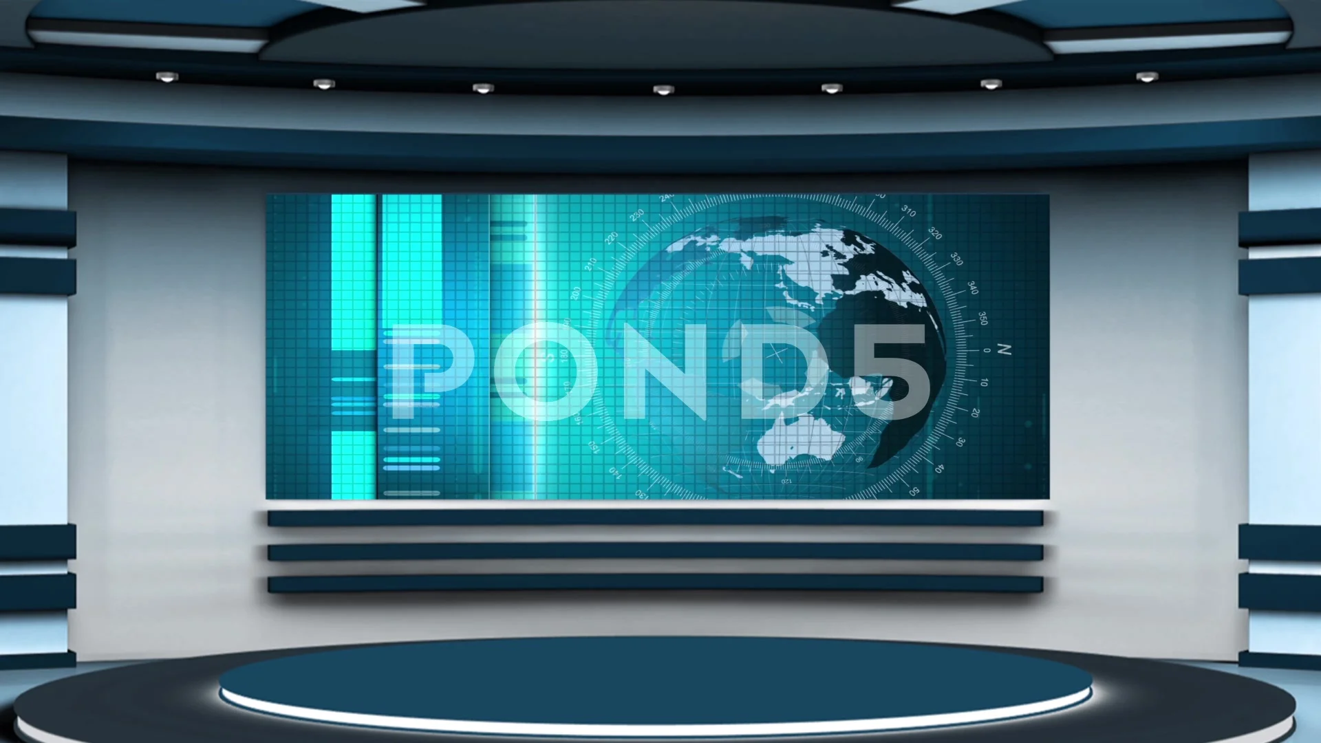 News Tv Studio Set 230 Virtual Green Sc Stock Video Pond5