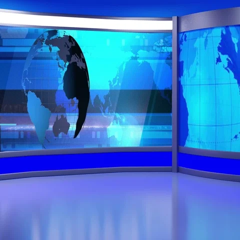 News TV Studio Set 238- Virtual Green Sc... | Stock Video | Pond5