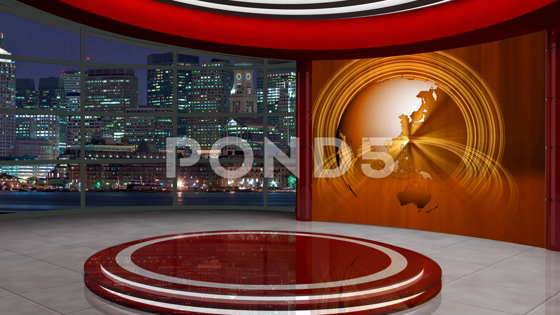 News TV Studio Set 255- Virtual Green Sc... | Stock Video | Pond5