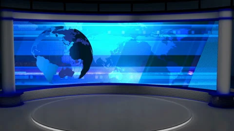 News TV Studio Set 27 - Virtual Green Screen Background Loop Video stock 38478380