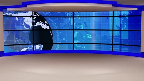 News TV Studio Set 291 - Virtual Green S... | Stock Video | Pond5