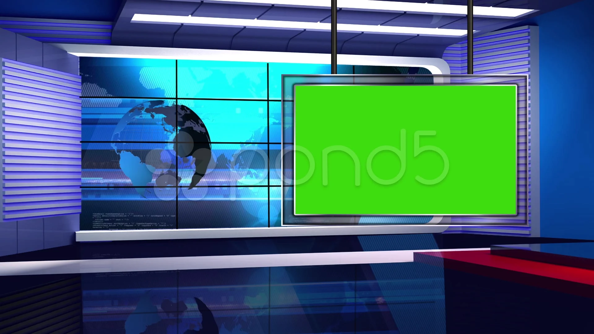 News TV Studio Set 32-Virtual Green Scre... | Stock Video | Pond5