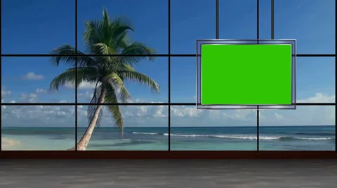 News TV Studio Set 33 - Virtual Green Sc... | Stock Video | Pond5