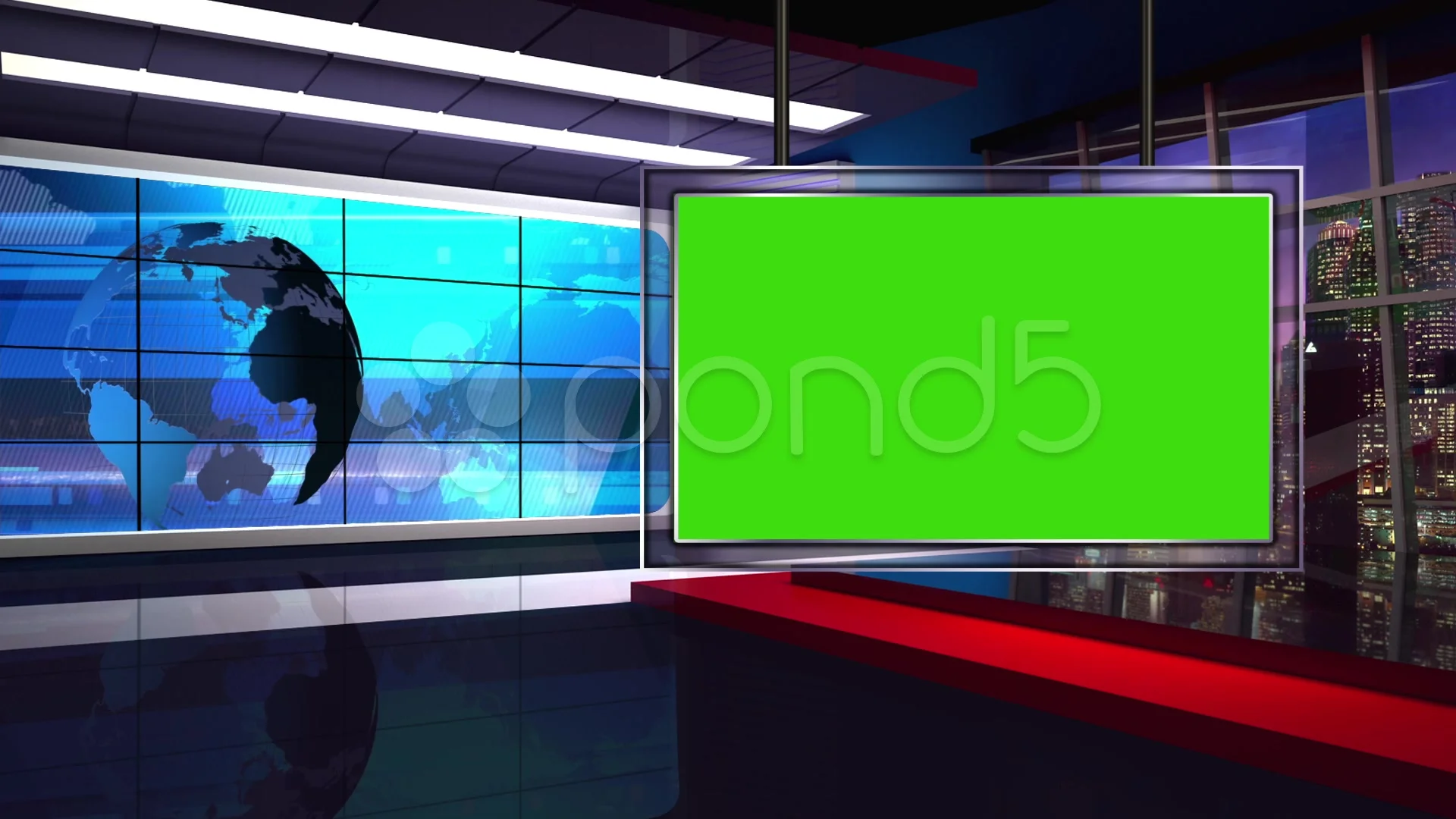News TV Studio Set 34-Virtual Green Scre... | Stock Video | Pond5