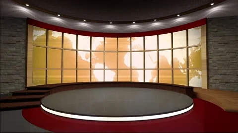 News TV Studio Set 37 - Virtual Green Sc... | Stock Video | Pond5