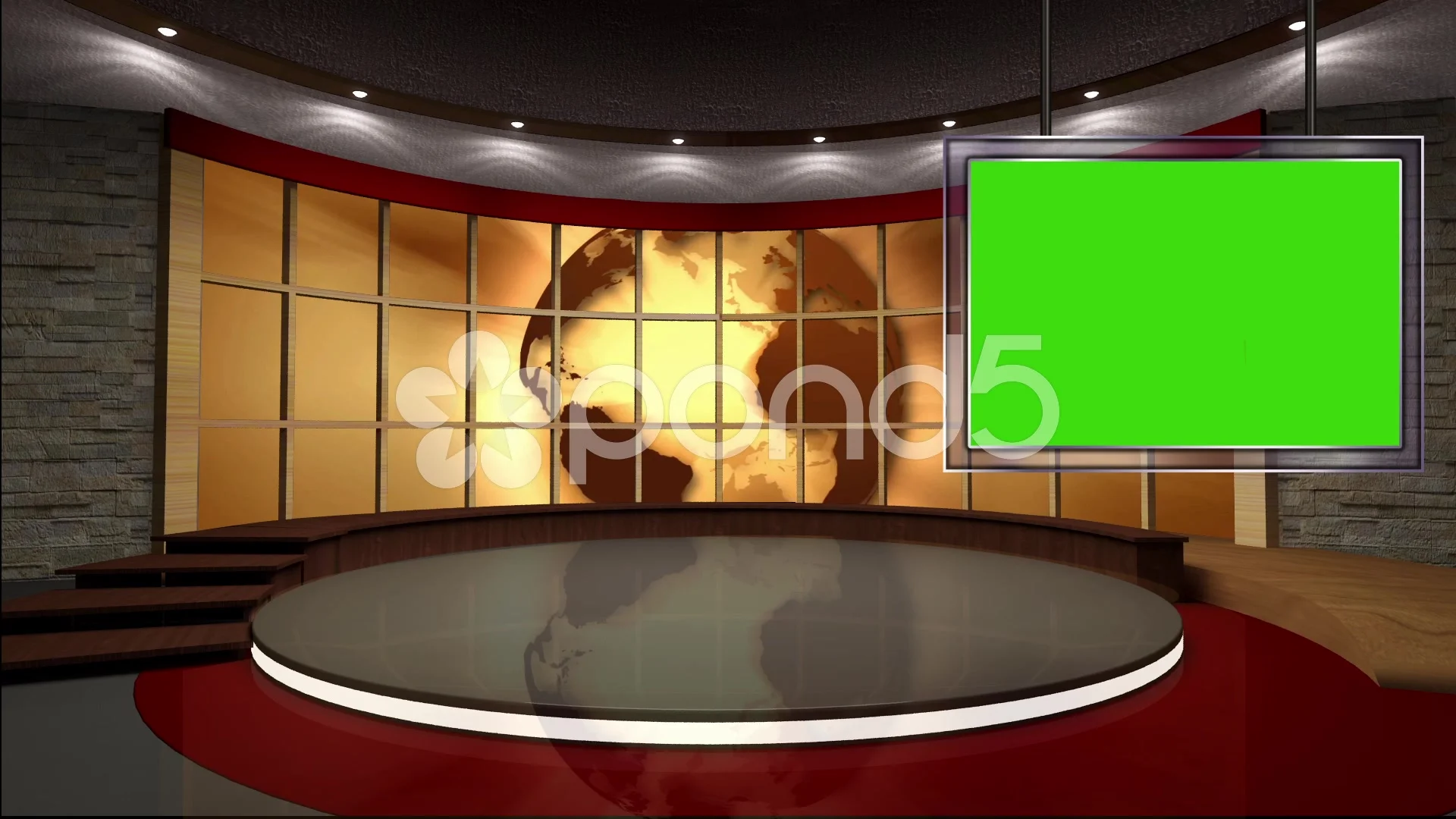 News TV Studio Set 40 - Virtual Green Screen Background Loop ~ Footage ...