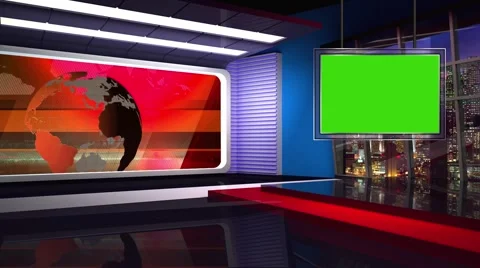 News TV Studio Set 46-Virtual Green Scre... | Stock Video | Pond5