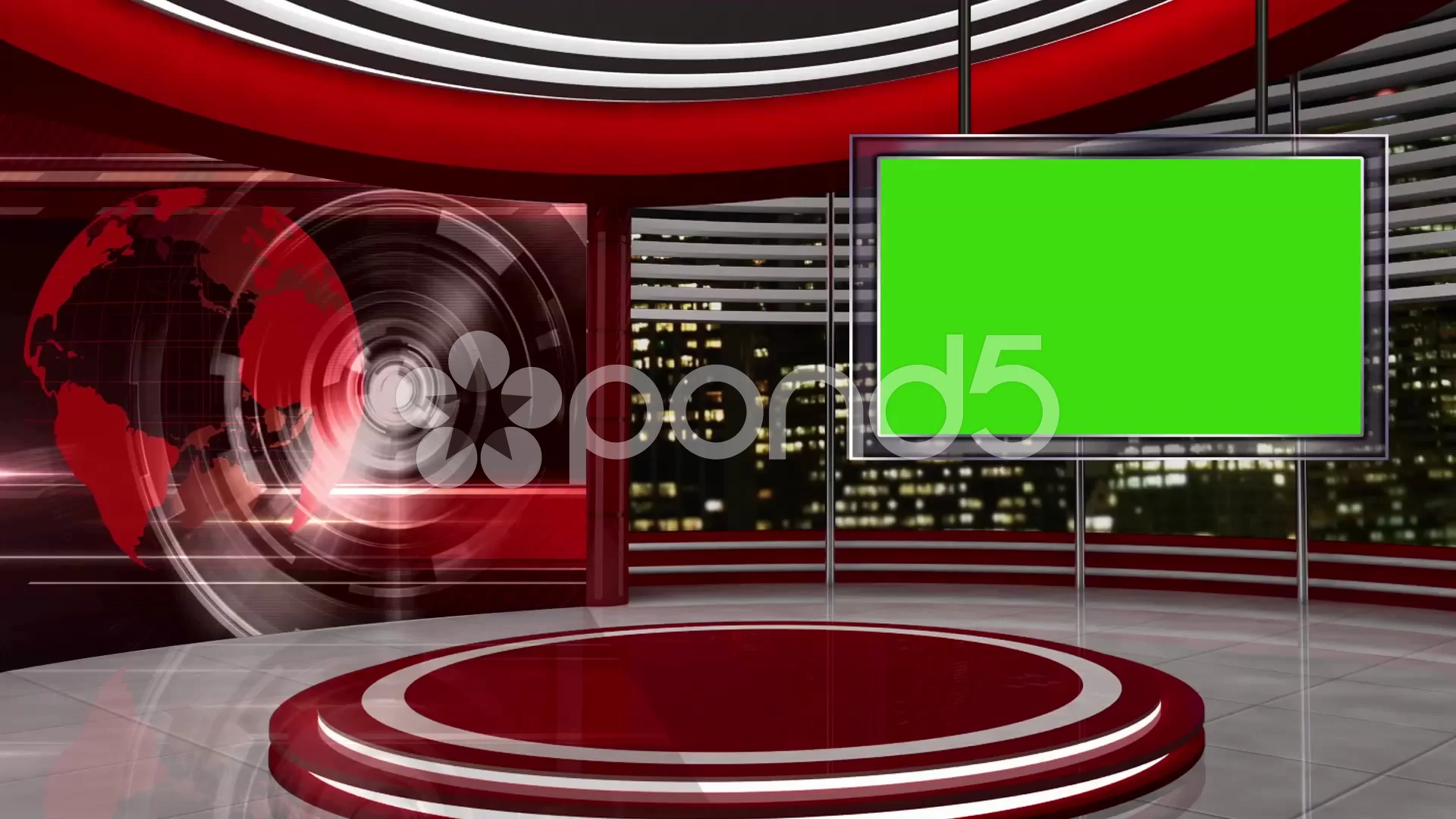 News Tv Studio Set 57 Virtual Green Scre Stock Video Pond5