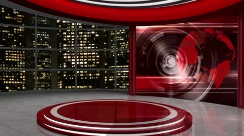 News Tv Studio Set 59 Virtual Green Scre Stock Video Pond5