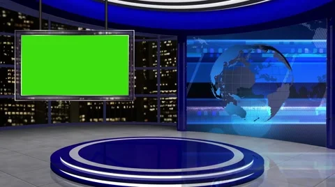 News TV Studio Set 60-Virtual Green Scre... | Stock Video | Pond5