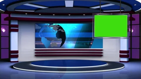 News TV Studio Set 64-Virtual Green Scre... | Stock Video | Pond5