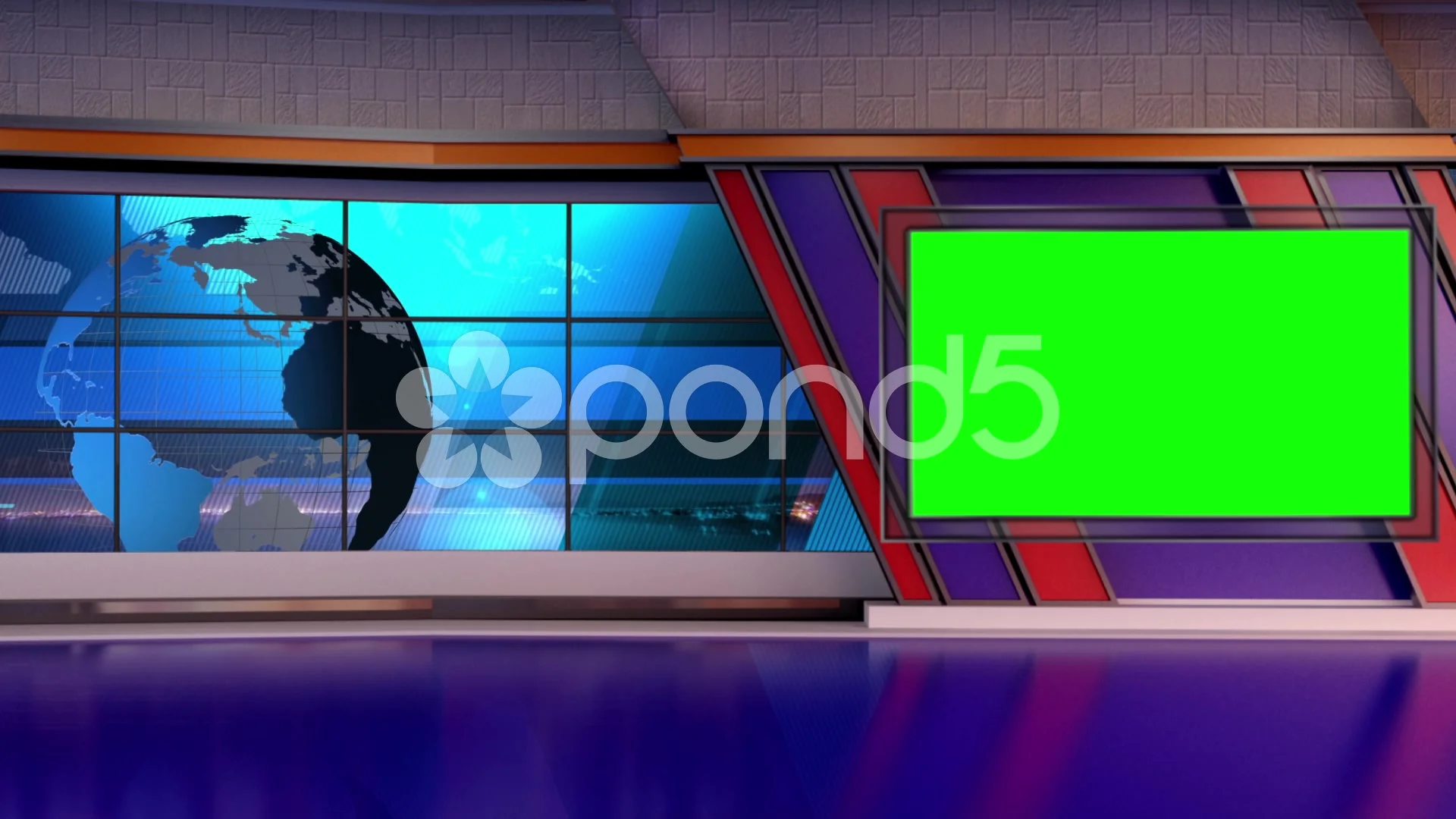 News Tv Studio Set 66 Virtual Green Scre Stock Video Pond5