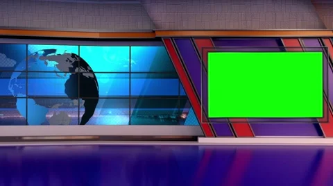 News TV Studio Set 66-Virtual Green Scre... | Stock Video | Pond5