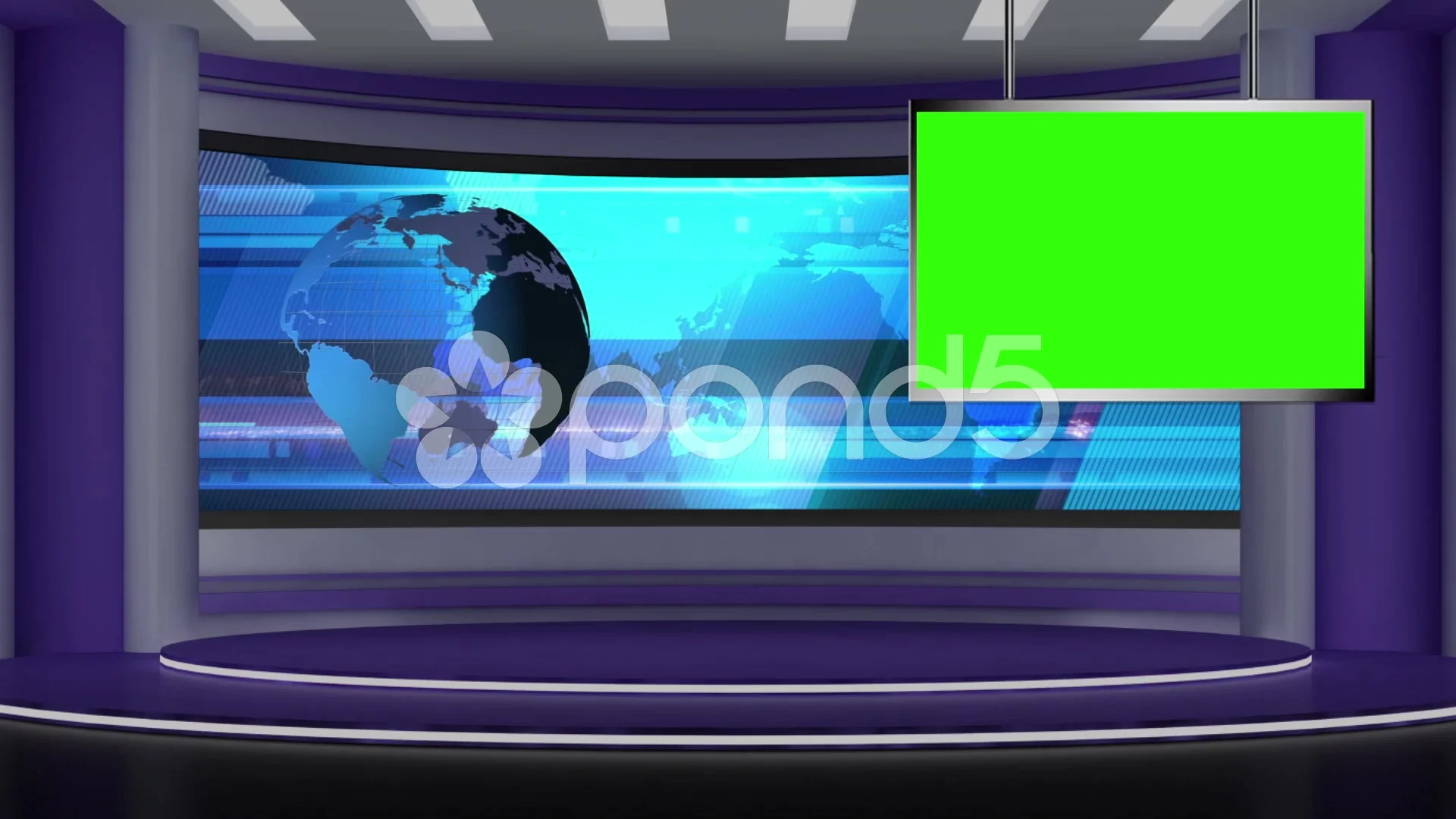 News TV Studio Set 73 - Virtual Green Sc... | Stock Video | Pond5
