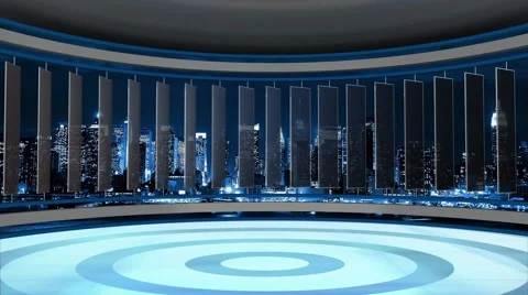 News TV Studio Set 75 - Virtual Green Sc... | Stock Video | Pond5