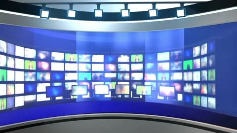 News TV Studio Set - Virtual Green Scree... | Stock Video | Pond5