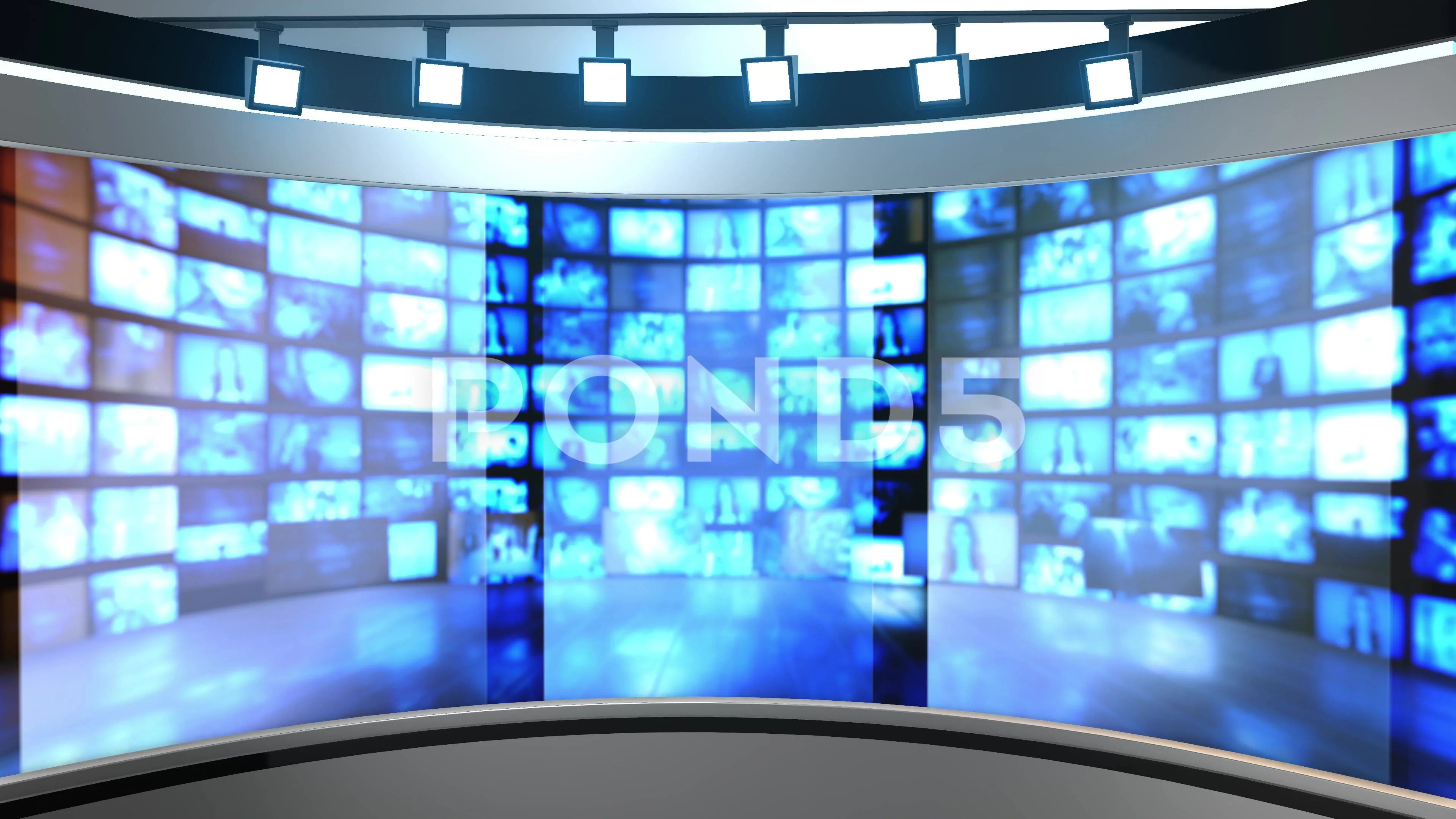 News TV Studio Set - Virtual Green Scree, Stock Video, Pond5