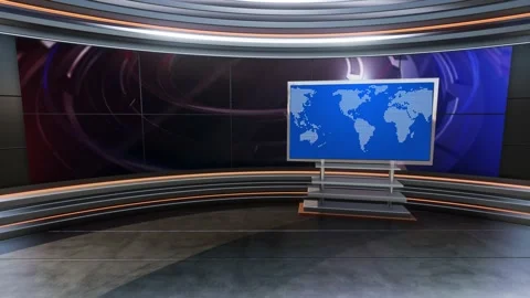 News TV Studio Set - Virtual Green Scree... | Stock Video | Pond5