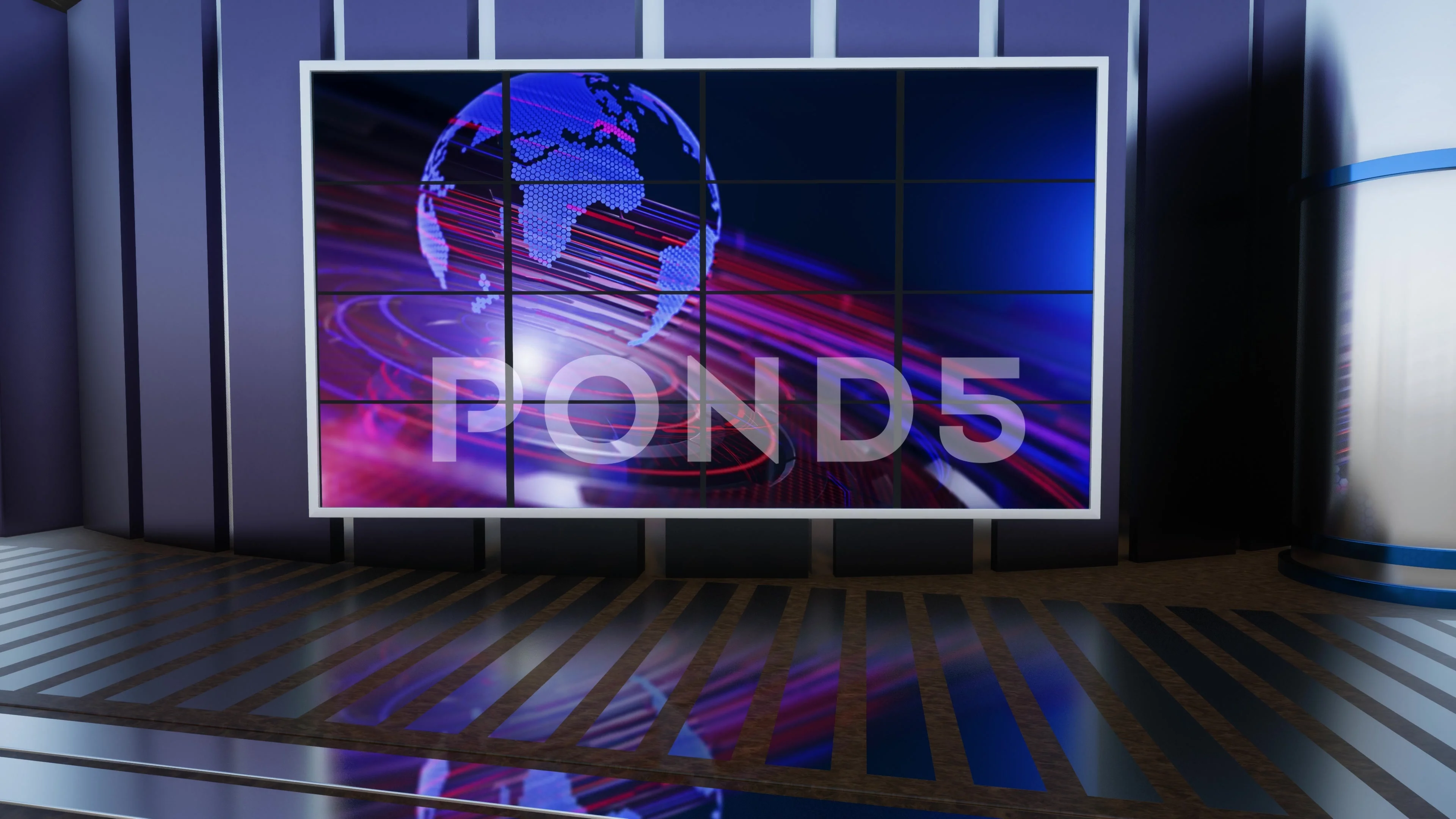 News TV Studio Set - Virtual Green Scree, Stock Video, Pond5