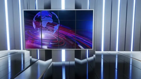News TV Studio Set - Virtual Green Scree... | Stock Video | Pond5