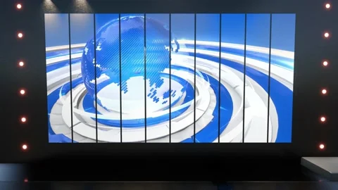 News TV Studio Set - Virtual Green Scree... | Stock Video | Pond5