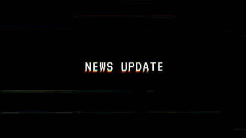 News update glitch text with VHS distortion effect Stock Footage 320603946