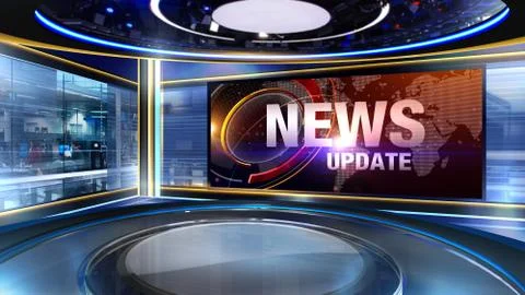 News update Virtual studio Illustrazione stock