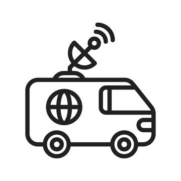 News Van icon vector image. Suitable for mobile apps, web apps and print media. Stock Illustration