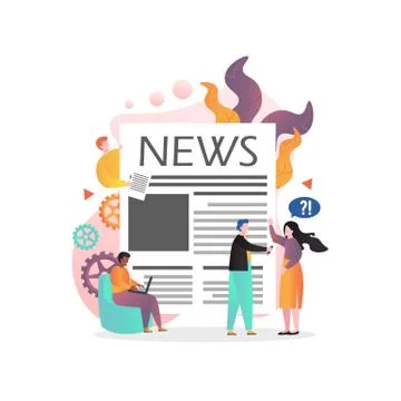 News vector concept for web banner, website page Stock Illustration
