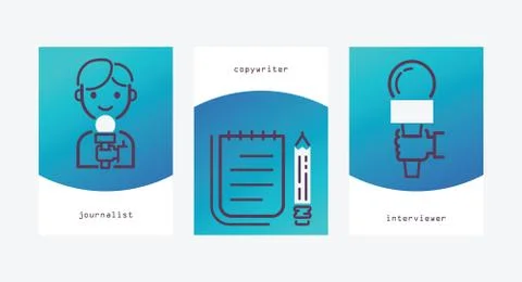 News vector journalist interviewer man character with microphone for interview Stock Illustration