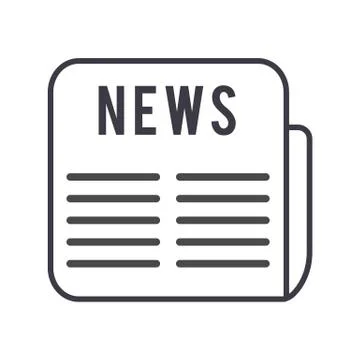 News vector line icon, sign, illustration on background, editable strokes Stock Illustration