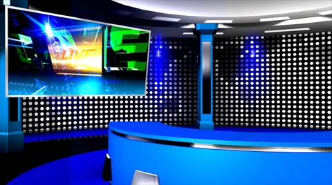 News Virtual Studio Stock Footage 32512273