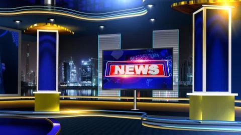 News Virtual studio Illustrazione stock