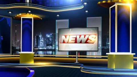 News Virtual studio Illustrazione stock