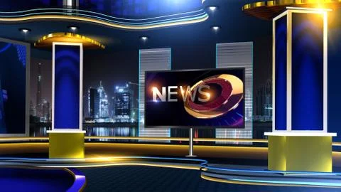 News Virtual studio Illustrazione stock