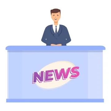 News visual studio icon cartoon vector. Digital show Stockillustratie