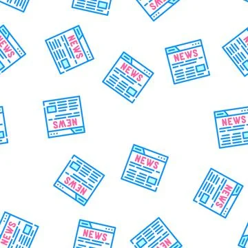 News web site vector seamless pattern Stock Illustration
