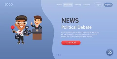 News Website Template Stock Illustration