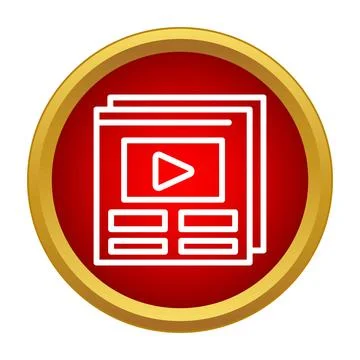 News website video player interface icon Illustrazione stock