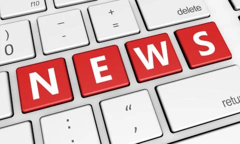 News Word On Computer Keyboard Stock Illustration