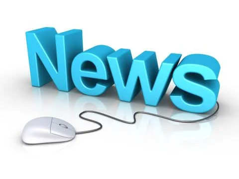 News word with computer mouse Stock Illustration